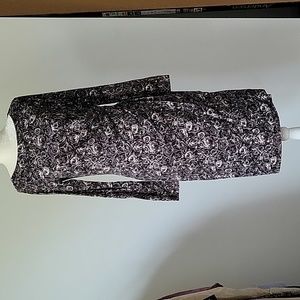 Talbots Rose Print Fitted Dress with Side Rushing